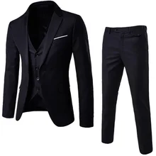 Costume trois pièces pour hommes, Slim, décontracté, costume trois pièces, blazer, pantalon, gilet  (4)
