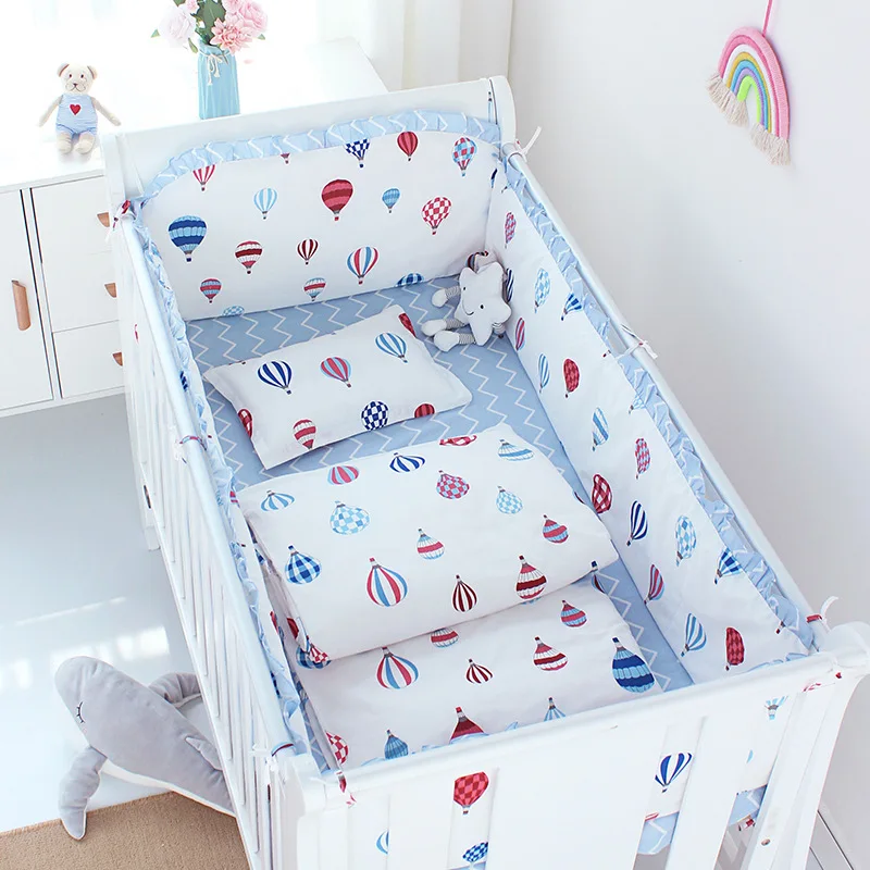 9PCS/SET Colorful Pattern Baby Crib Bedding Set Newborn Bedding Set Children Cot Set Infant Crib Bumper Sheet Quilt Pillow