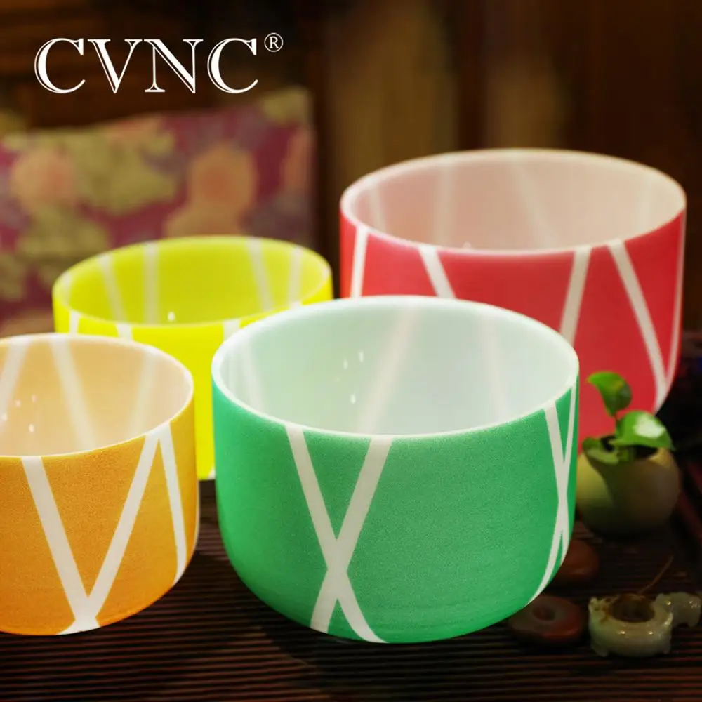 CVNC 8 &quot 14&quot чакра настроенный Набор из 7 матовых цветных полос кристалл поющие