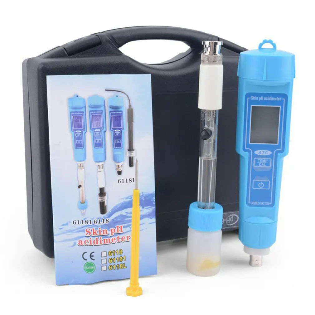 

PH-61181 Atc-ph Meter From 0.00 To 14.00 For Tapered Soil Hydroponics Cheese Laboratory Drinking Water With Replaceable Probe