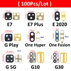 Стеклянные линзы для задней камеры Moto One Fusion Hyper E2020 E7 Plus G10 G20 G30 G 5G Play Stylus E6s, 100 шт., клейкие линзы для задней камеры