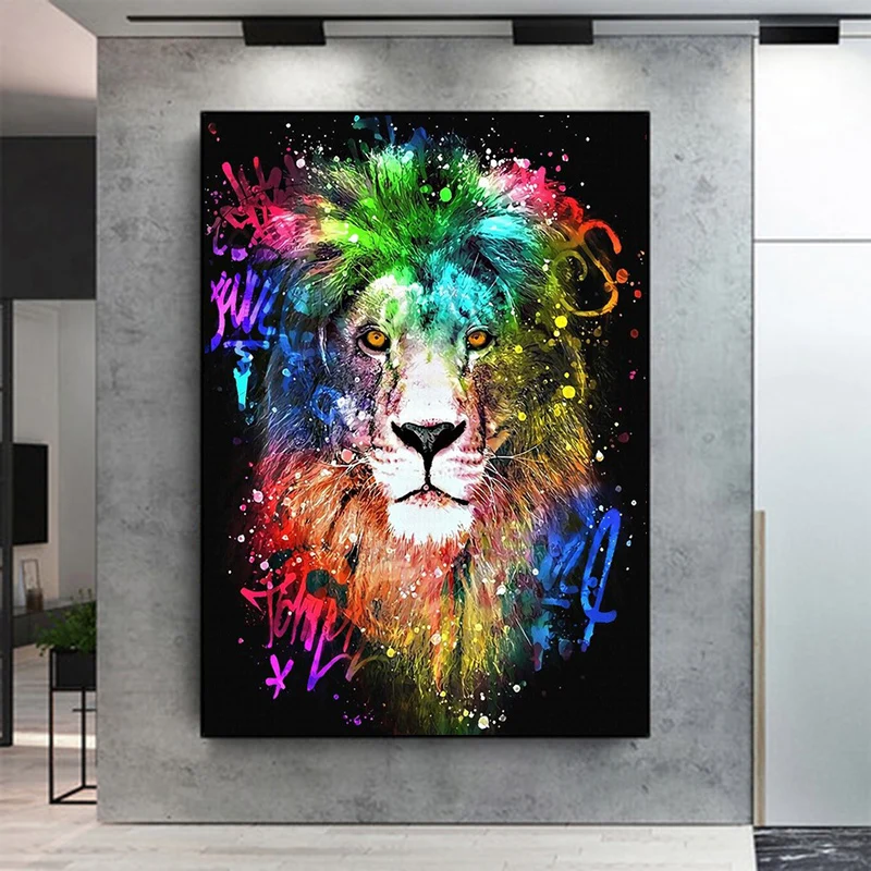 

Watercolour Animal Canvas Painting Lion And Deer Nordic Posters And Prints Wall Art Pictures For Living Room Decor Cuadros