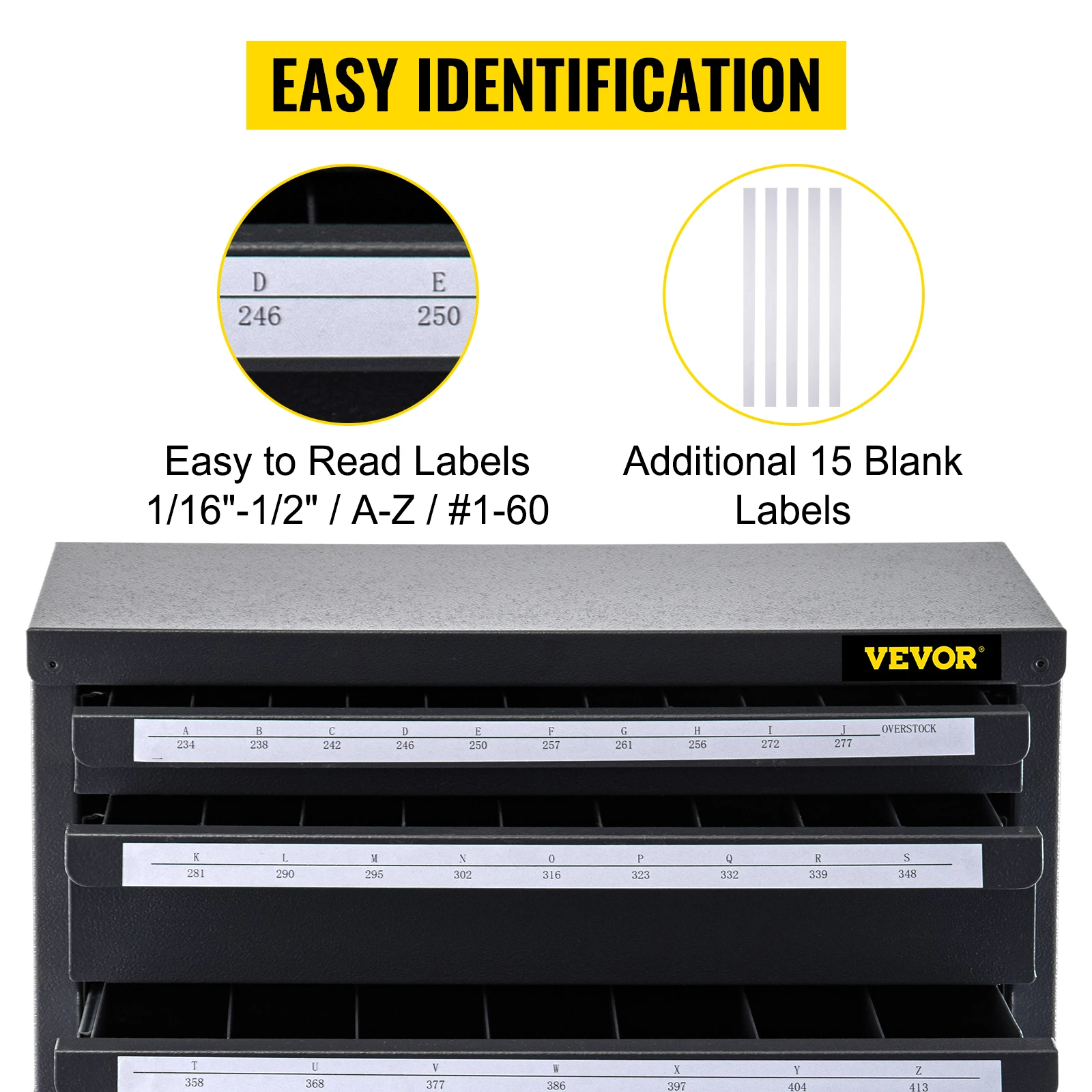 VEVOR-dispensador de brocas apilables, armario organizador, 3 Kit de piezas, 3/5 cajones, herramientas de taller, caja de almacenamiento de mantenimiento de coche-2