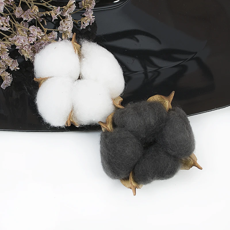 

5/10pcs Natural Dried Flower Cotton Flower heads Artificial flowers DIY Accessories For Chrismas Wedding Decoration Home Decor