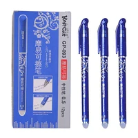 12pcsbox erasable gel pen blue ink 0 50 38mm washable handle kawaii pens refill rods for school office pen cute stationery