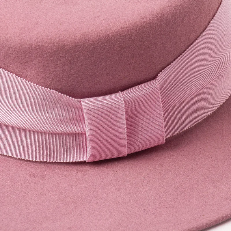 Европейская американская осенне-зимняя новая нежная шерстяная плоская шляпа с