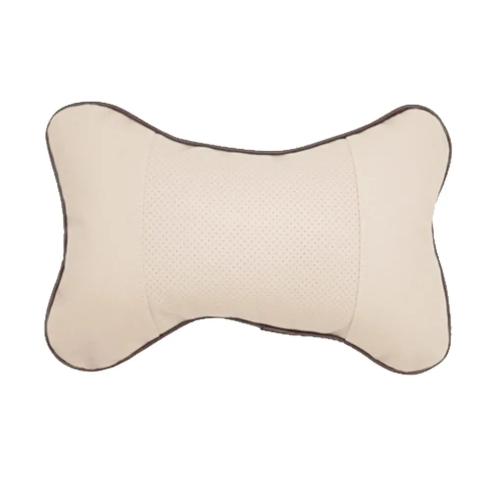 

Car Home Comfortable Dual-Use Denny Leather Headrest Car Interior Bone Neck Pillow Car Seat Breathable Massage Pillow