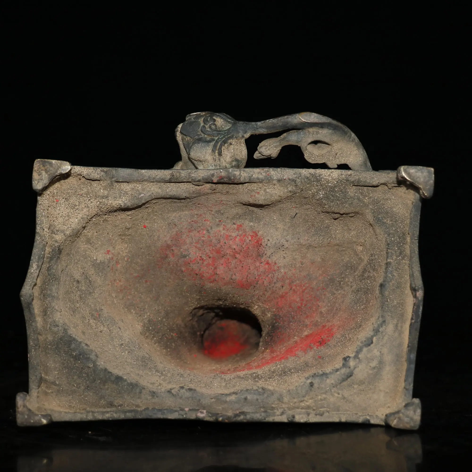 

LaoJunLu Old Copper Tire Mud Gold Cinnabar Buddha Statue Of An Old Luohan, Please Respect The Buddha Ornaments Imitation