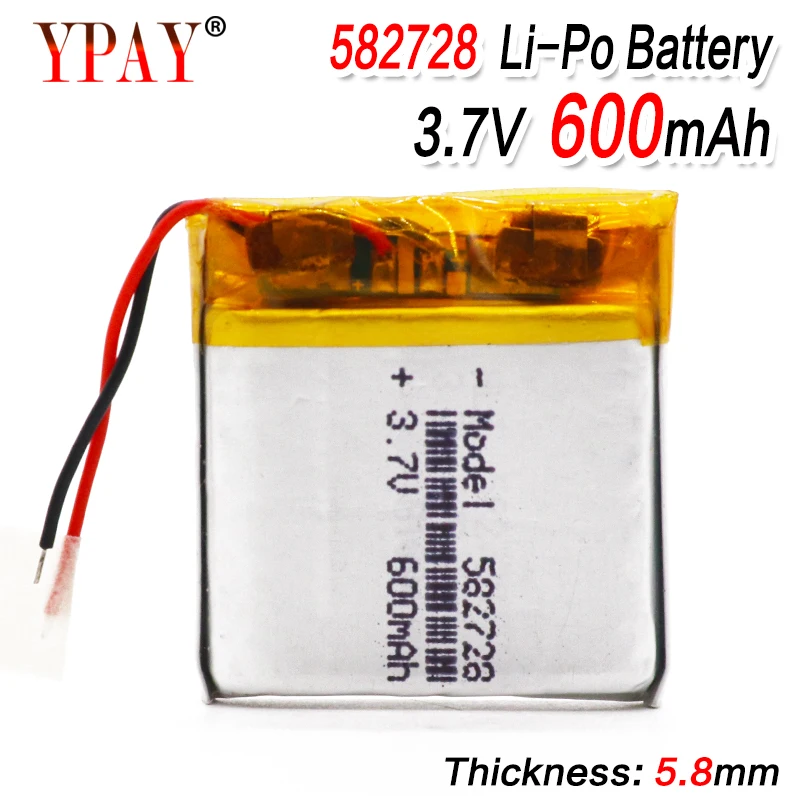 3.7V 600mAh 582728 Rechargeable li-Polymer Li-ion Battery For Q50 G700S K92 G36 Y3 Children's Smart Watch MP3 Bluetooth Headset |