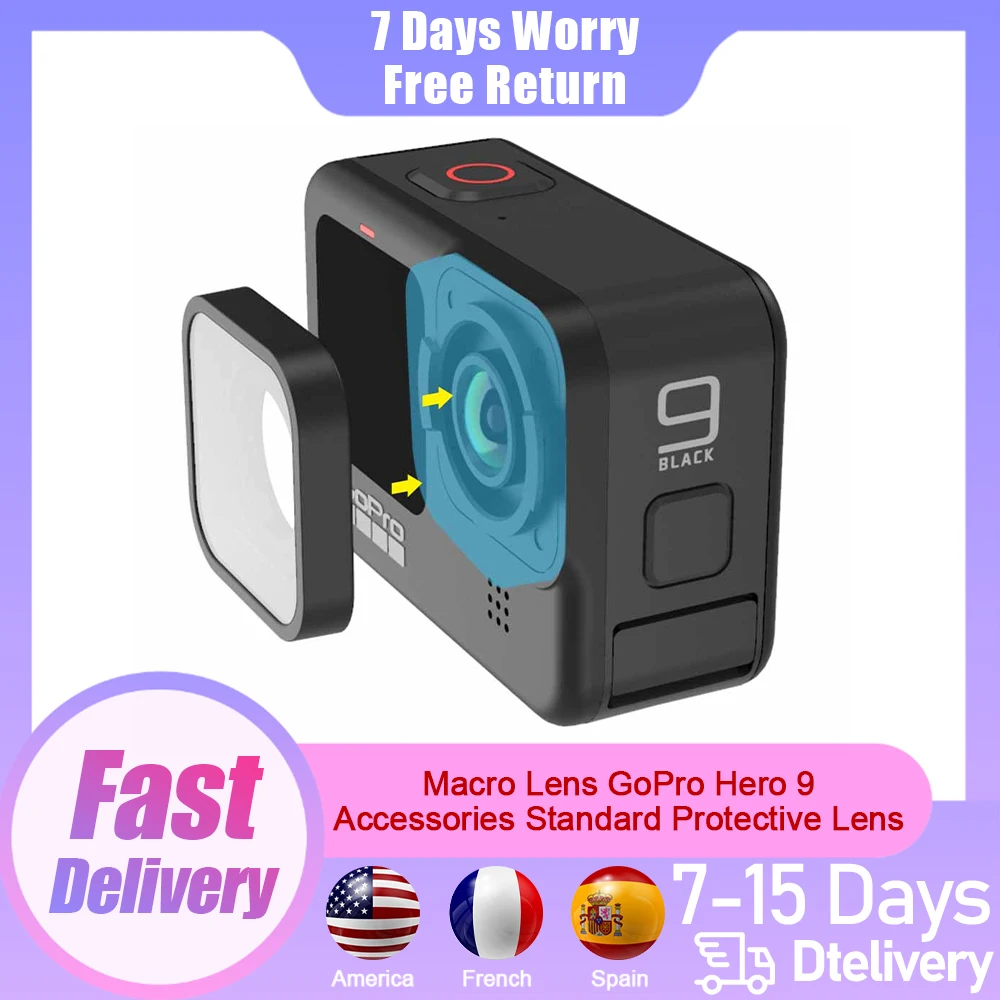 

Macro Lens GoPro Hero 9 Accessories Action Camera Close-Up Filter Directly Replace the Standard Protective Lens On Your Camera