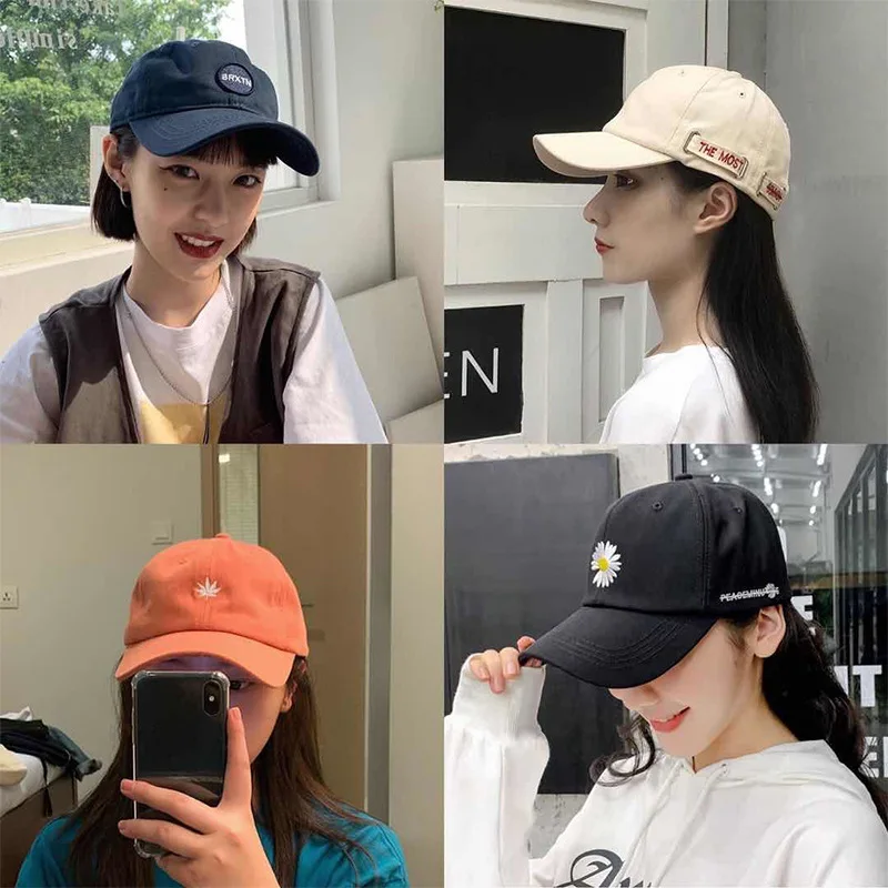 

Brand Solid Color Baseball Cap All-match Spring and Autumn Caps Student Fashion Trend In Shade Letter Embroidery Baseball Cap