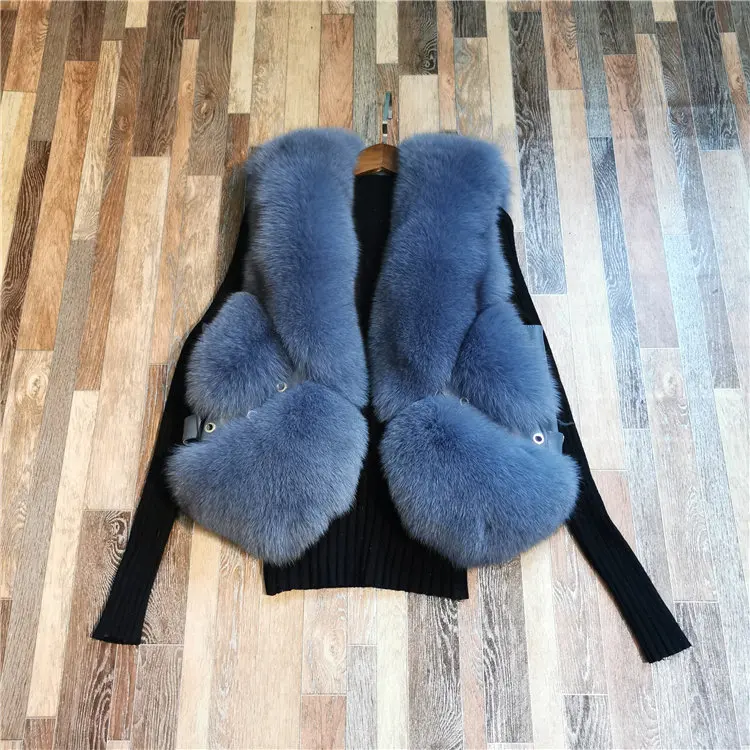 ZDFURS* из натурального меха лисы жилет короткий без рукавов Vestwoman зимние теплые натуральный меховой жилет натуральным лисьим мехом Меховая куртка лисий мех пальто