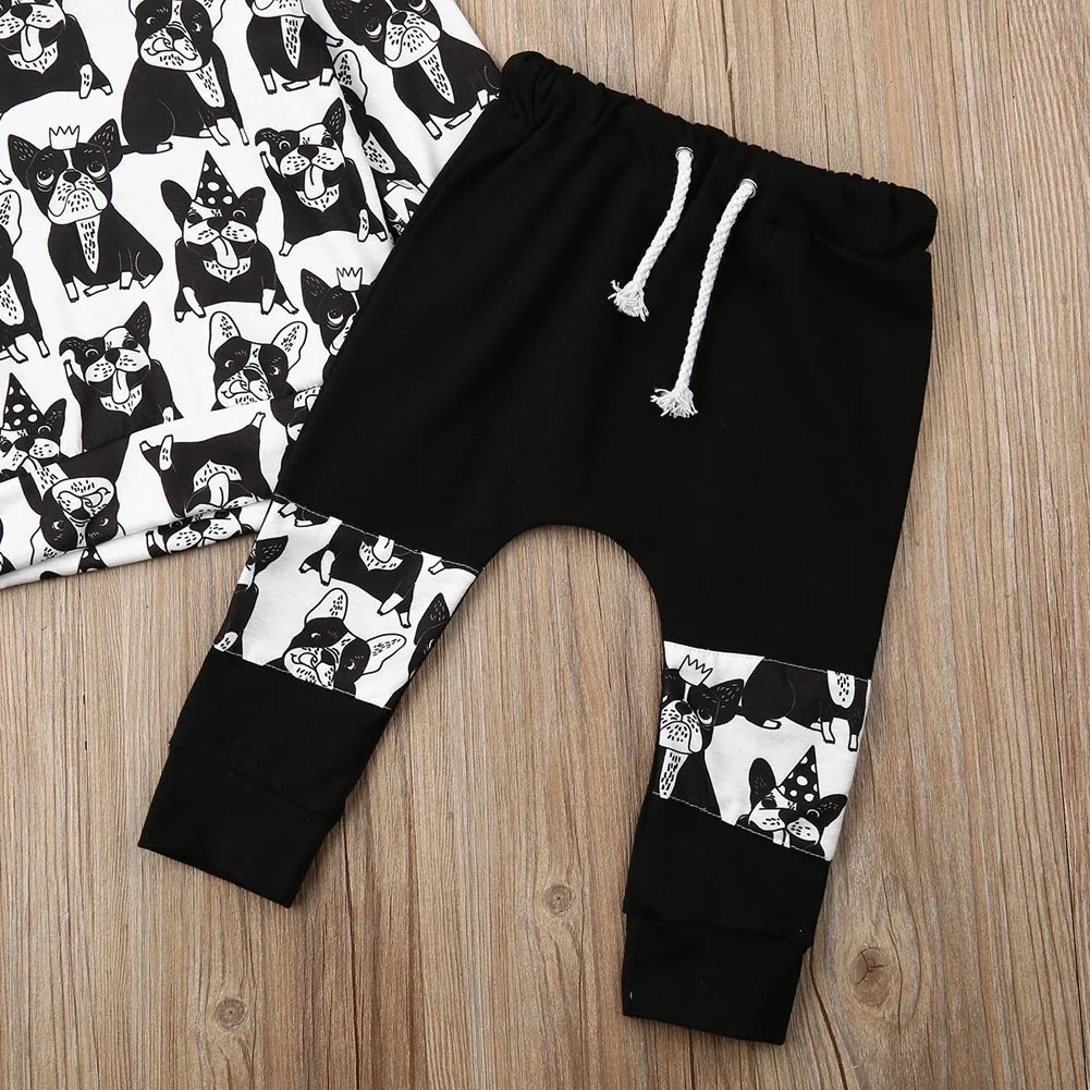 

2pcs Kids Lovely Autumn Clothing Toddler Clothes Girls Hoodie Dog Print Tops Pants Tracksuit Outfits Set