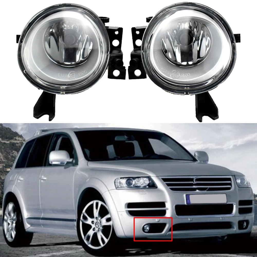 

2pcs Fog Light For VW Touareg 2002 2003 2004 2005 2006 2007 2008 2009 2010 Car Front Halogen Fog Light Fog Lamp And Bulbs