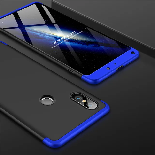 Black Blue 360 противоударный защитный пластиковый жесткий чехол для Xiaomi mi 5 5S 5X A1 матовый Силиконовый чехол Coque Funda на Xiaomi mi Max 2 mi x 2 2S - Цвет: Black Blue