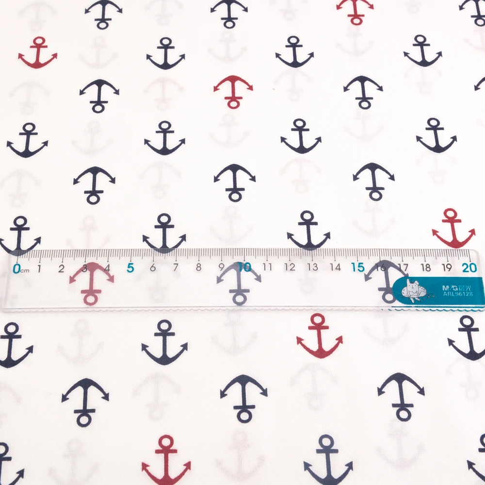Beige1 meter 100% Cotton Fabric Shabby Sea anchor Printed for Quilting Children Dress Bedding Tilda Cloth by Meter 160cmx100cm | Дом и сад