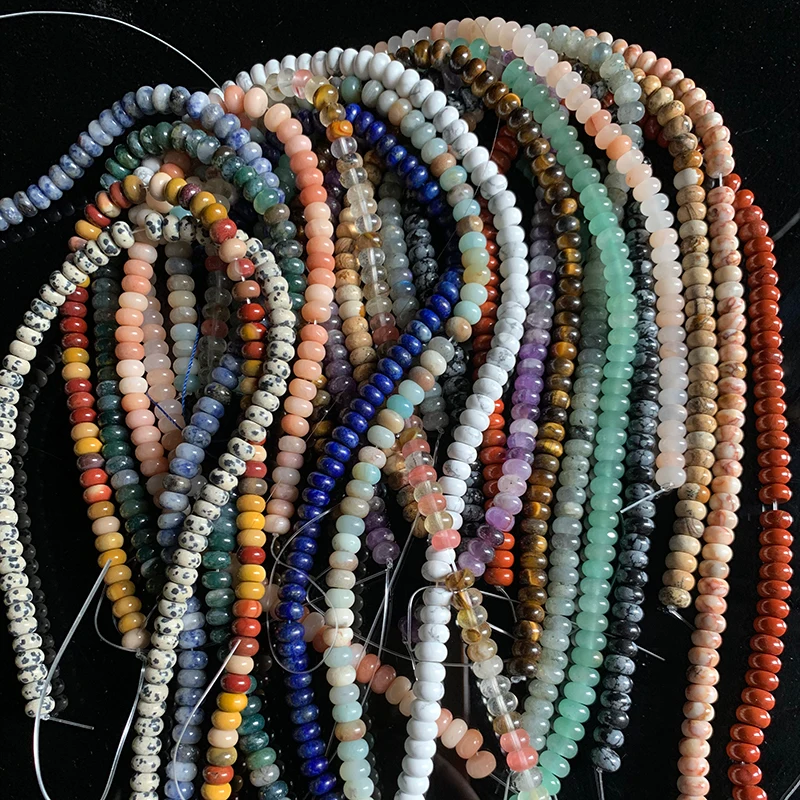 4X6MM/5X8MM Натуральный камень счеты бусины форма Рондель Lapis яшма Нефрит Амазонит для