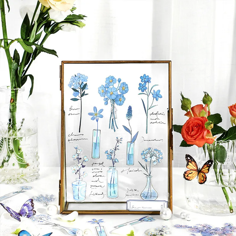 40 шт PET водонепроницаемый прочный пастельный цвет цветок Декоративные наклейки