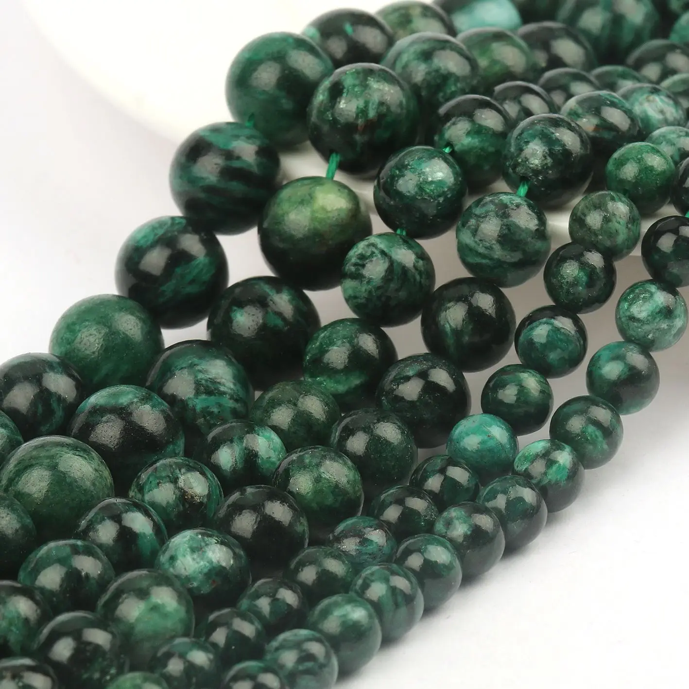

AA Green Emerald Natural Stone Gemstone Loose Spacer Beads for Jewelry Making DIY Handmade Bracelet Necklace Charms Accessories