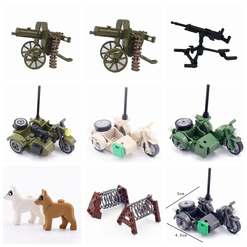 Военный Спецназ MOC игрушечные пистолеты мотоцикл полиция собака строительные