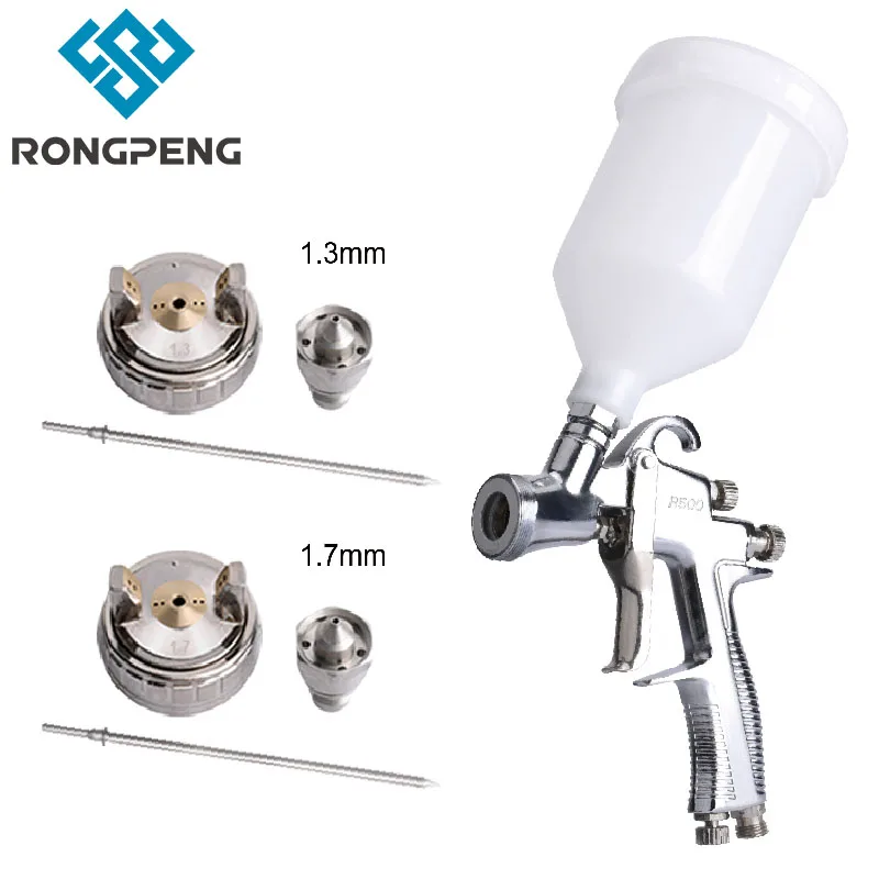 

RONGPENG New Professional R500 1.3mm 1.7mm Nozzle LVLP Paint Spray Gun 600cc Cup Gravity Feed Airbrush For Car Finish Painting