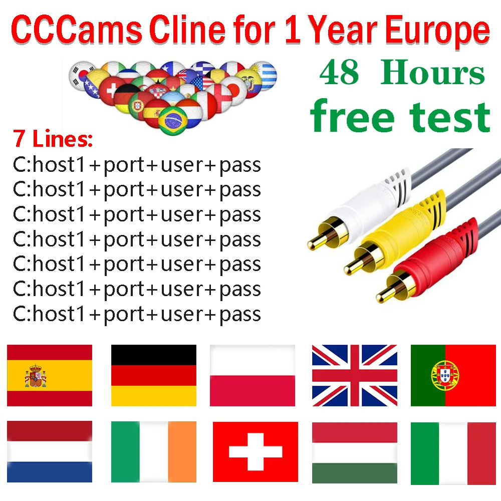 Европа Cccam Испания Polad сервер подписка Португалия Германия 7 линий наиболее