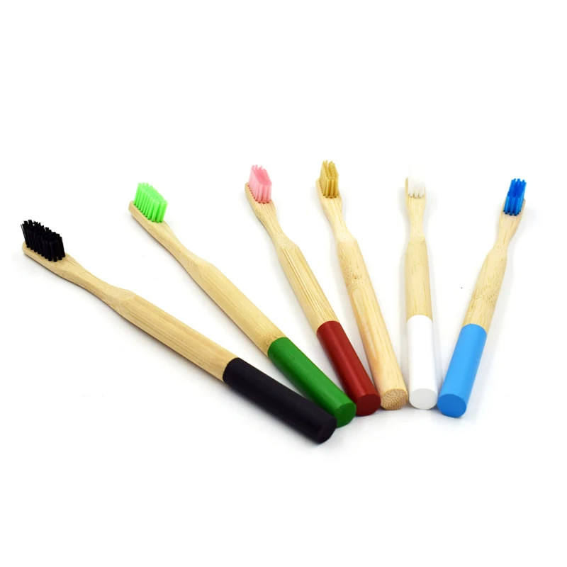 Зубная щетка из натурального бамбука плоская бамбуковая ручка мягкая щетина