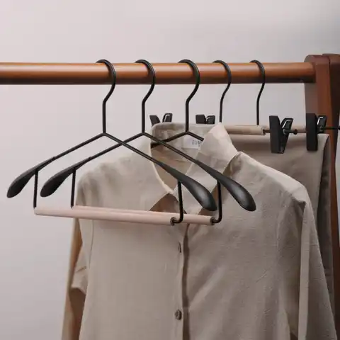 Деревянная металлическая вешалка для одежды железные плечики, вешалка для одежды с широкими плечами, шкаф для хранения одежды, деревянная в...