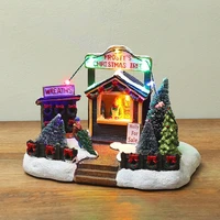 christmas house d creative led light christmas snow house luminous village figurine resin ornament decoration holiday xmas gifts