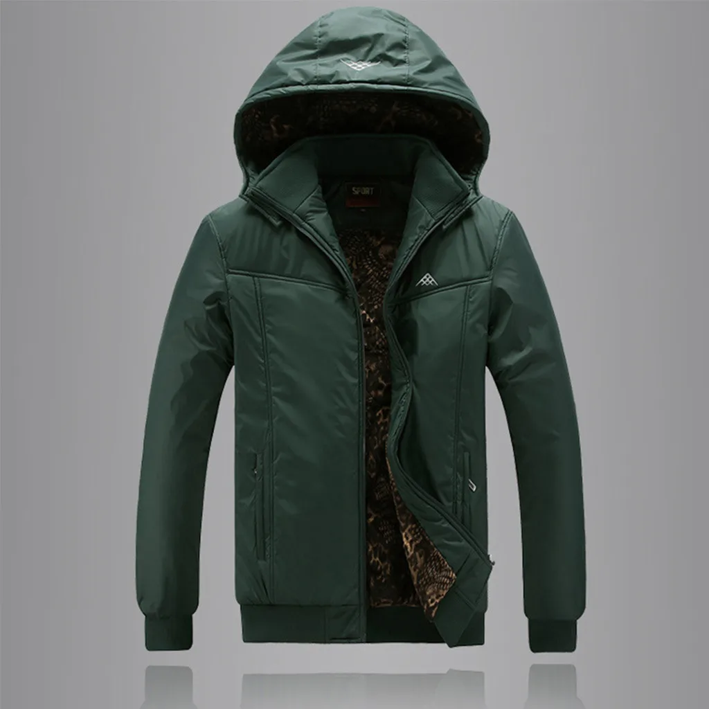 Chamsgend мужское зимнее пальто размера плюс парка с длинным рукавом и отложным