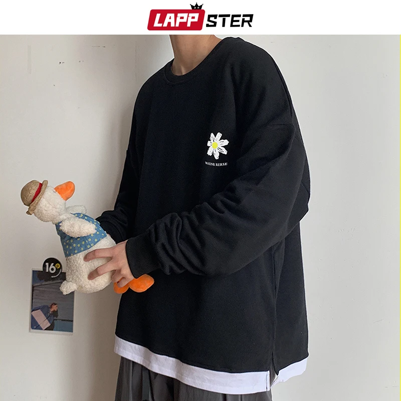 LAPPSTER мужская Японская уличная одежда с буквенным принтом толстовки 2019 пуловер