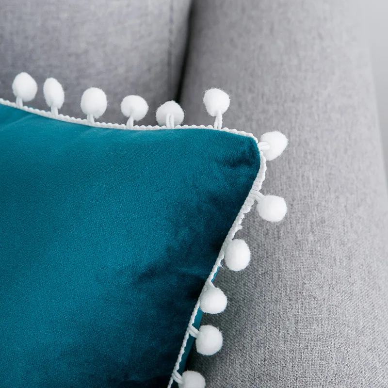 45x45 см Ins Горячая наволочка с помпоном высокое качество наволочки вечерние для