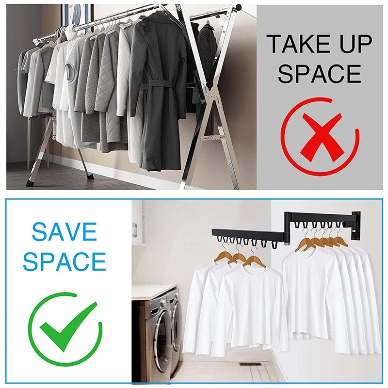 Настенная Складная настенная вешалка экономия пространства выдвижная для