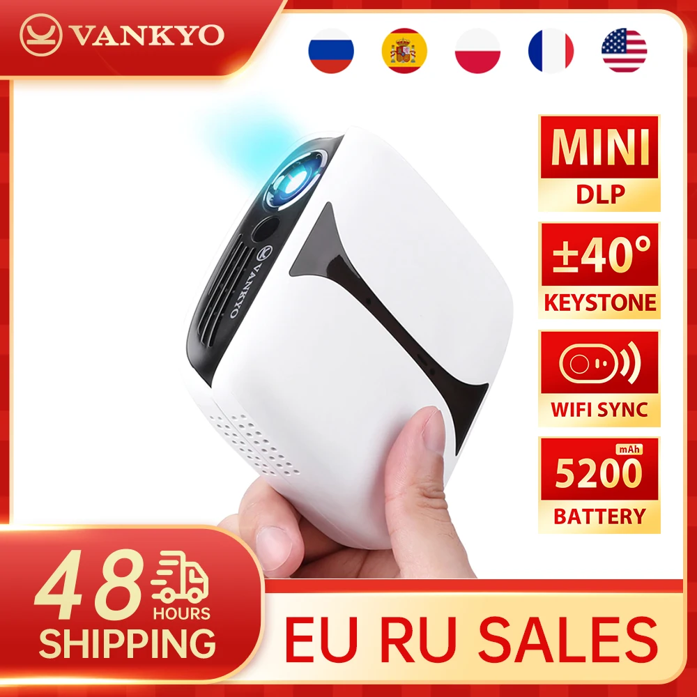 Проектор vanбургер 101 3D DLP беспроводной заряжаемый мини проектор с USB и