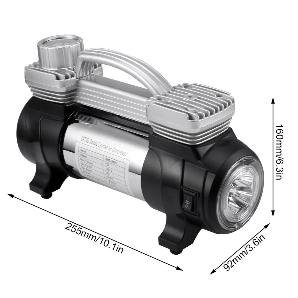 Портативный воздушный компрессор с двойным цилиндром насос для шин высокой