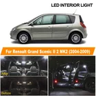 18 шт. белые Автомобильные светодиодные лампы без ошибок для салона чтения купольная карта для багажника комплект светильник для 2004-2009 Renault Grand Scenic II 2 MK2