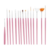 15 pcs cosmetic nail art polish painting draw pen brush tips tools set uv gel diy decoration beauty painting equipment tools
