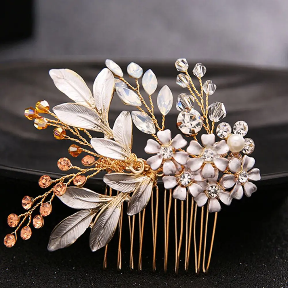 Элегантный гребень для волос с кристаллами и жемчужинами свадебные украшения