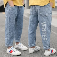 2020 boys new jeans fashion letter children pants blue black kids clothes pants