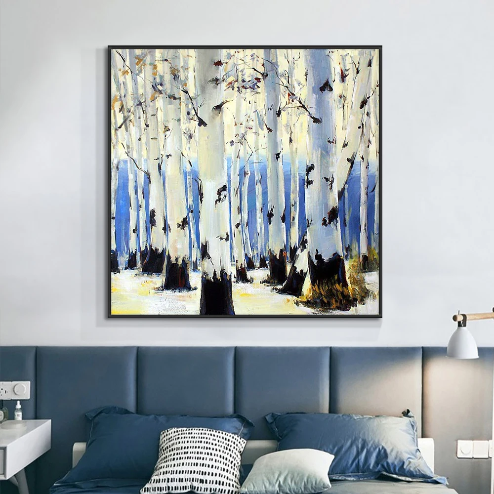 

Abstract Textured Beautiful Trees Oil Painting 100% Hand Painted On Canvas Wall Art Handmade Plant Oil Painting For Home Decor