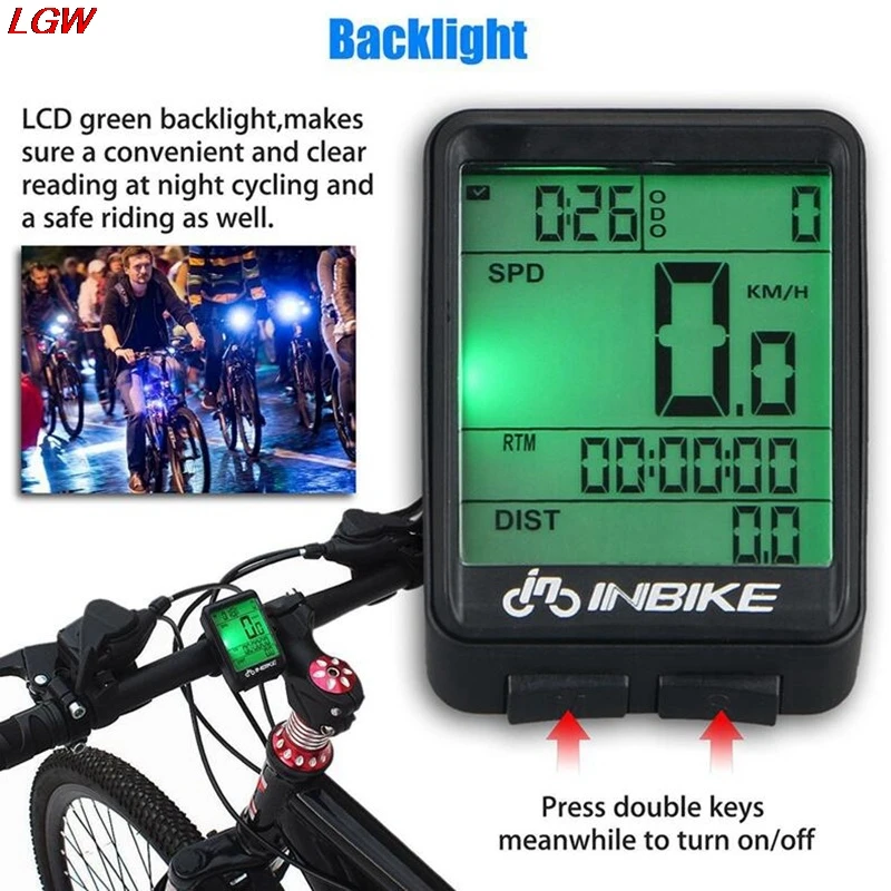 Водонепроницаемый велосипедный компьютер беспроводной и проводной MTB одометр