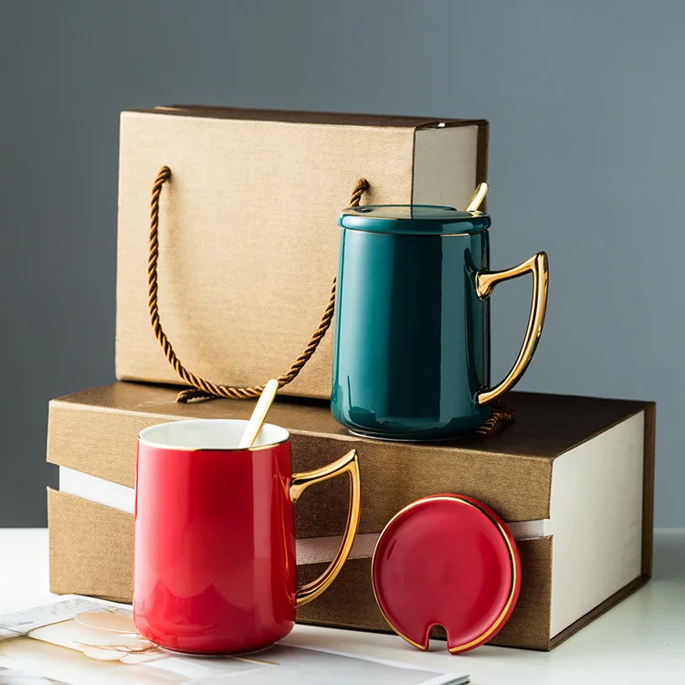 

Ceramic Luxury Mug Gift Box European Style Creative Reusable Milk Personnalisable Mug Friends Home Taza Cafe Coffee Cup DG50M