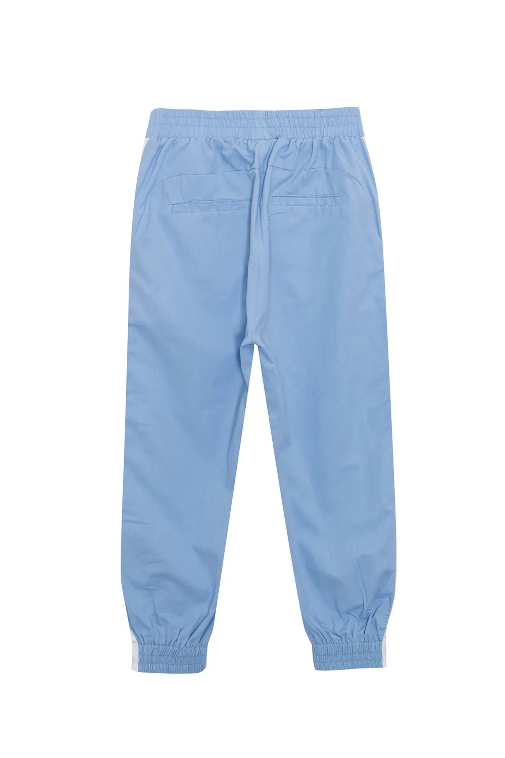 

Spring/Summer Women Pants 2021 New Blue Trousers Stylish Casual Loose Straight Side Stripe Calf-Length Pants