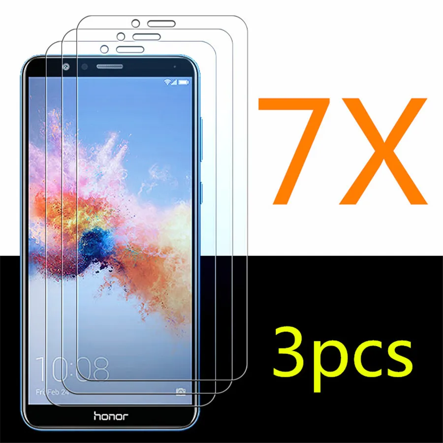 3 шт. Защитное стекло для huawei honor 7x Закаленное Защитная пленка экрана honor7x 7 x x7