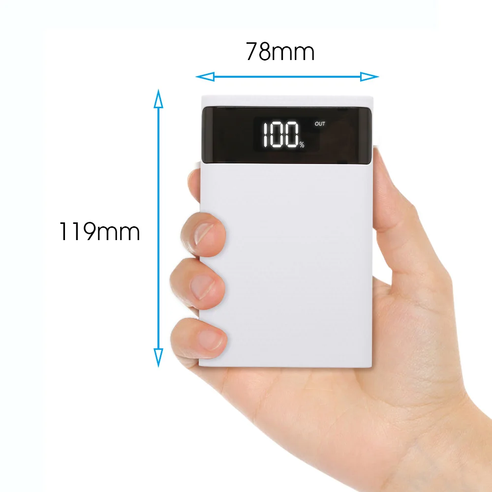 Новый DIY 4x18650 чехол мобильный телефон аккумулятор 15000 мАч с двойным USB Type C Micro без
