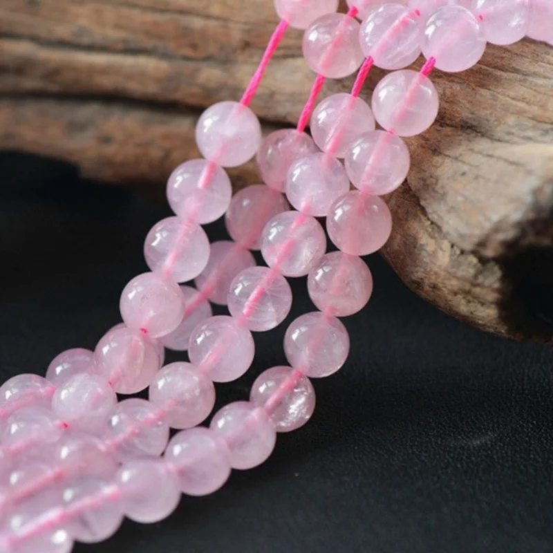 

Rose Quartz Loose Beads Natural Gemstone Smooth Round for Jewelry Making