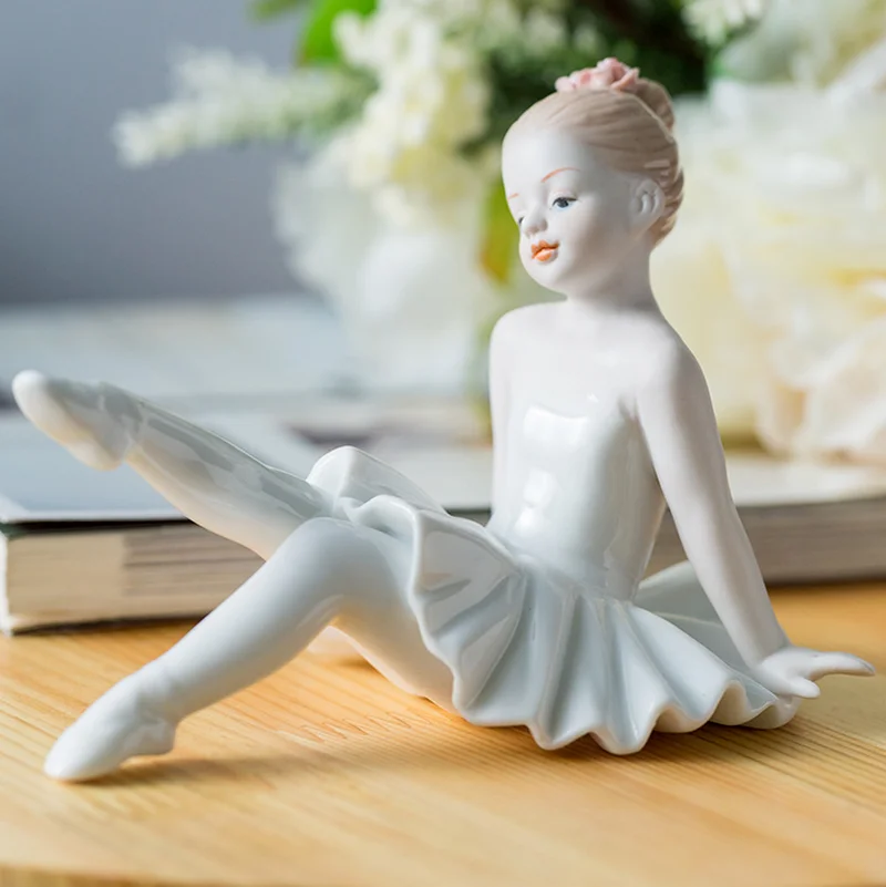 

European Ballet Girl Ceramic Ornaments Girl Home Living Room Porch Bedroom Bedside Table Creative Dance Decoration Wedding Gift