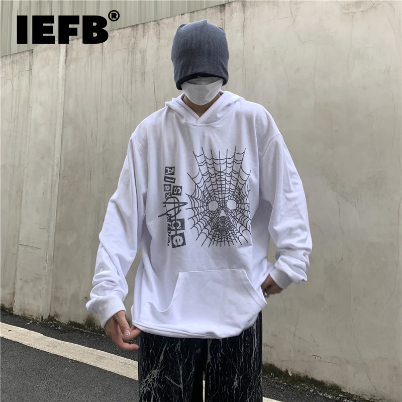 

IEFB Autumn Men's Sweatshirt High Street Fashion Hoodie Oversize Loose Large Letter Printed Hip Hop 2021 Long Sleeve Tops 9Y8844