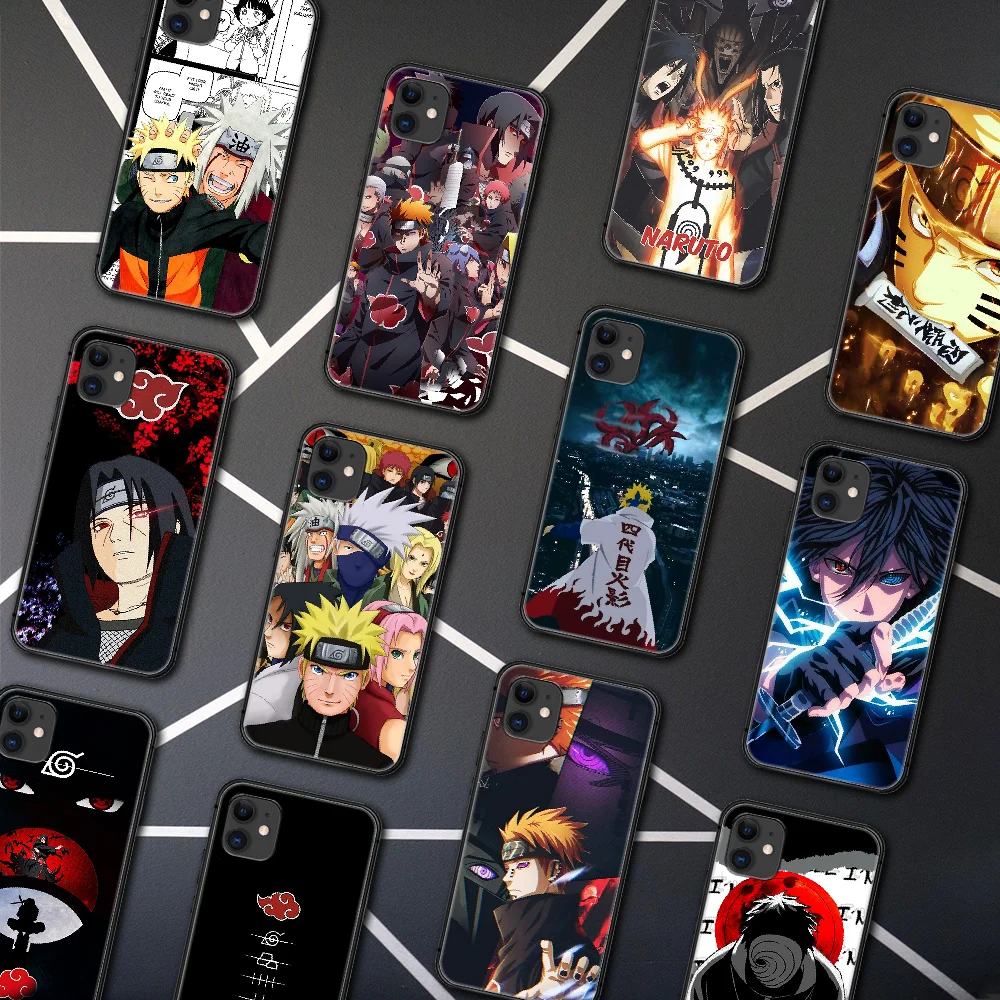 

Anime N-Naruto Itachi Pain Sasuke Phone Case For Iphone 5 5S SE 2020 6 6S 7 8 Plus 11 12 Mini X XS XR Pro Max black Cover Soft