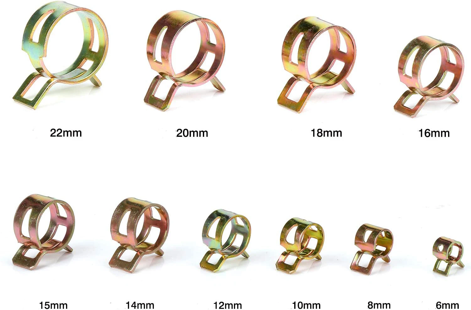 115 pcs Spring Hose Clamps 6-22mm Zinc Plated Clip Fuel Line Water Pipe Air Tube Fastener Clamp | Обустройство дома